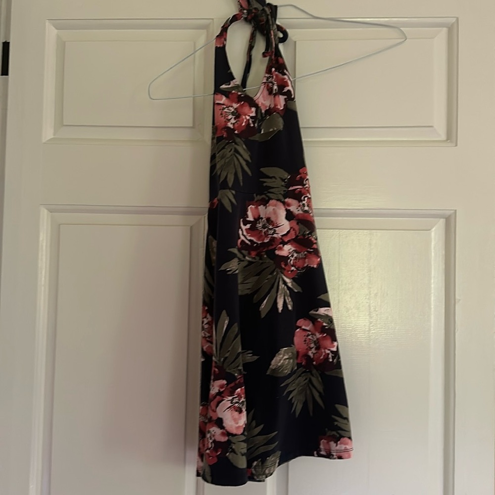 2010s aeropostale floral print halter neck dress